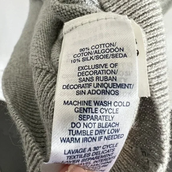 Chaps Sweater Mens Large Grey V-Neck Cotton Silk NWT MSRP $60 - Picture 9 of 12